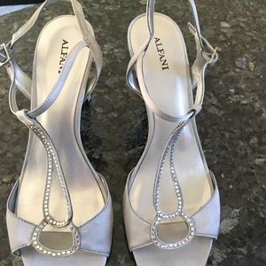 Alfani silver strap heels size 9